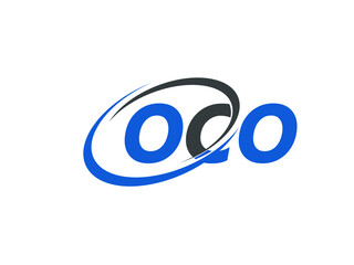 OCO letter creative modern elegant swoosh logo design