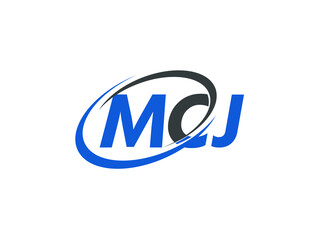 MCJ letter creative modern elegant swoosh logo design