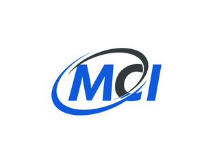 MCI letter creative modern elegant swoosh logo design