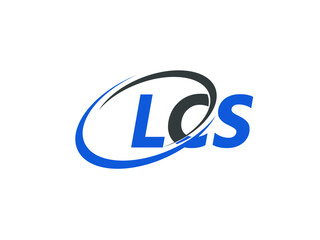 LCS letter creative modern elegant swoosh logo design