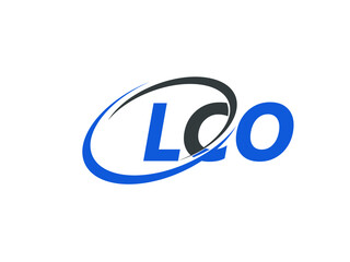 LCO letter creative modern elegant swoosh logo design