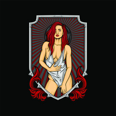 sexy charming girl illustration