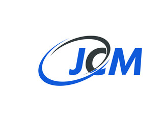 JCM letter creative modern elegant swoosh logo design