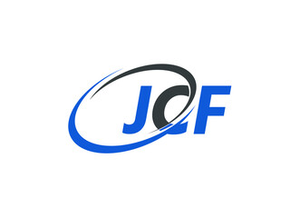 JCF letter creative modern elegant swoosh logo design