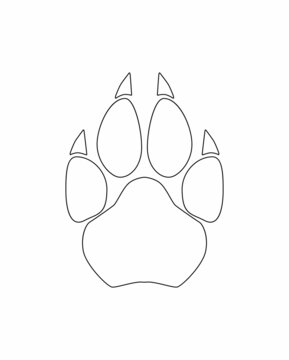 Animal footprint icon. Tiger paw print. Wild animal. Animal foot print icon. Vector illustration