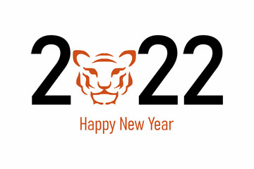 Illustrations for Chinese New Year 2022, Year of the Tiger. Happy new year greeting card. Vector illustration
