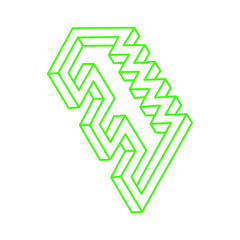 Illusion shapes. 3d geometry. Optical illusion figures. Sacred geometry. Logo.