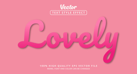 Editable text effect, Lovely modern style and color pink style