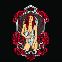 sexy charming girl illustration