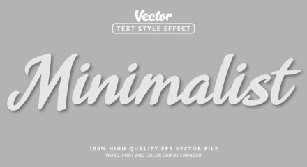 Editable text effect, Minimalist modern style and color gray style