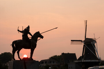 Fototapeta na wymiar Statue of warrior in Veessen Netherlands