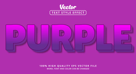 Editable text effect, Purple modern style and color Purple style