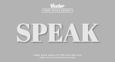 Editable text effect, Speak modern style and color gray style
