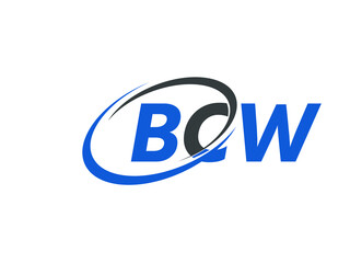 BCW letter creative modern elegant swoosh logo design