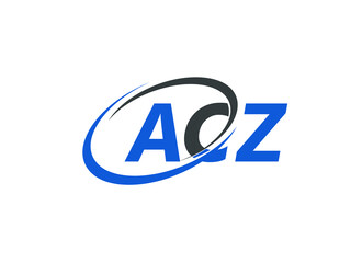 ACZ letter creative modern elegant swoosh logo design