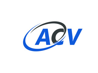 ACV letter creative modern elegant swoosh logo design