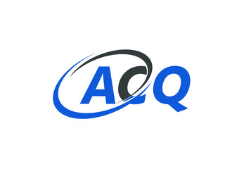 ACQ letter creative modern elegant swoosh logo design