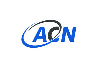 ACN letter creative modern elegant swoosh logo design