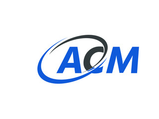 ACM letter creative modern elegant swoosh logo design