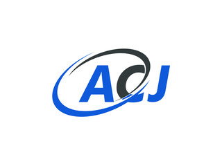 ACJ letter creative modern elegant swoosh logo design