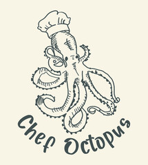 Octopus logo. Isolated octopus on white background. Vector.