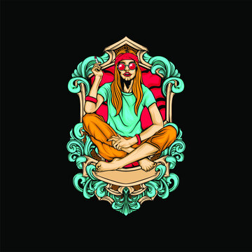 smoking hippie girl