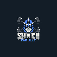 Skull warrior fitness logo illustration