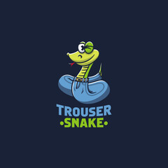 Snake logo mascot trousers illustration