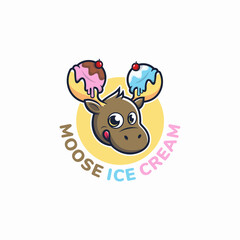 logo mascot moose ice cream