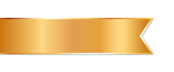 gold ribbon banner with gold frame on white background