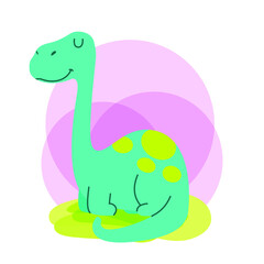 cute dinosaurs vector illustration, brontosaurus cute little dinosaurs