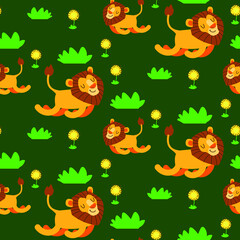 Naklejka premium cute little Lion cartoon vector illustration