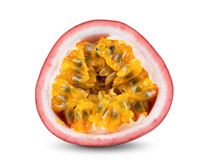 Purple passion fruit isolated on white