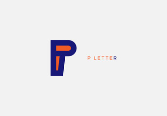 Modern Stylish P  Letter Logo Type Design Abstract flat minimalist vector Template