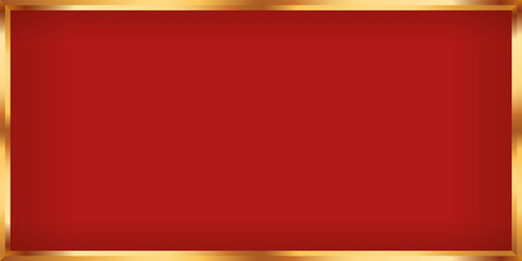 red ribbon banner with gold frame - vector design element