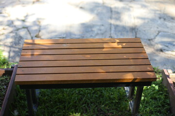 Wooden bench in the park