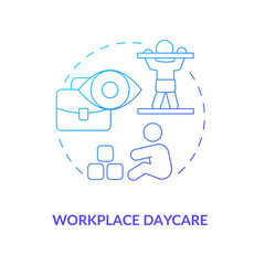 Job with on-site nursery concept icon. Work bonuses for employees with children abstract idea thin line illustration. Isolated outline drawing. Roboto-Medium, Myriad Pro-Bold fonts used