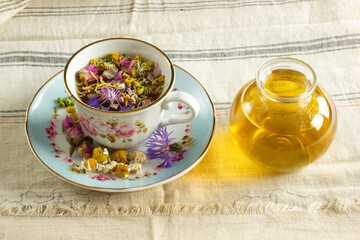 herbal tea made from various flowers