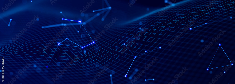 Aufkleber Big Data visualization. Data technology illustration. Science background. 3D
