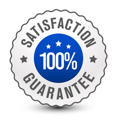 Premium quality 100% satisfaction guarantee badge isolated on white background. vector design. 
