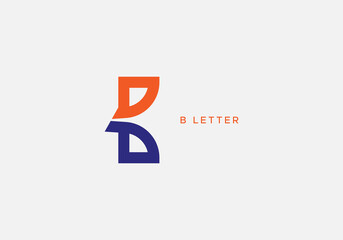 Modern Stylish B  Letter Logo Type Design Abstract flat minimalist vector Template