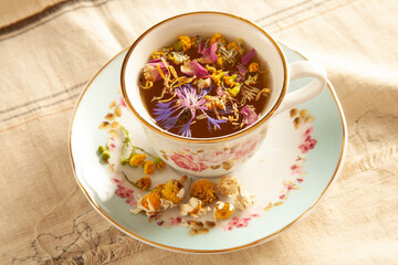 herbal tea made from various flowers
