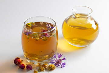 herbal tea mixed from various flowers