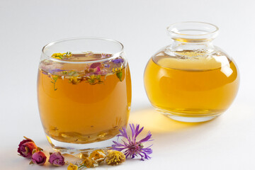 herbal tea mixed from various flowers