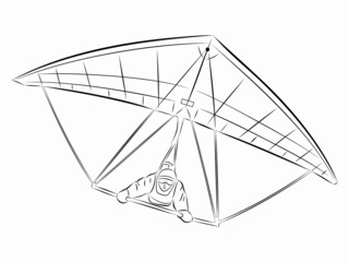 illustration of a hang glider, vector drawing