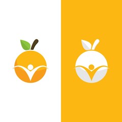 Orange logo design Vector icon illustration