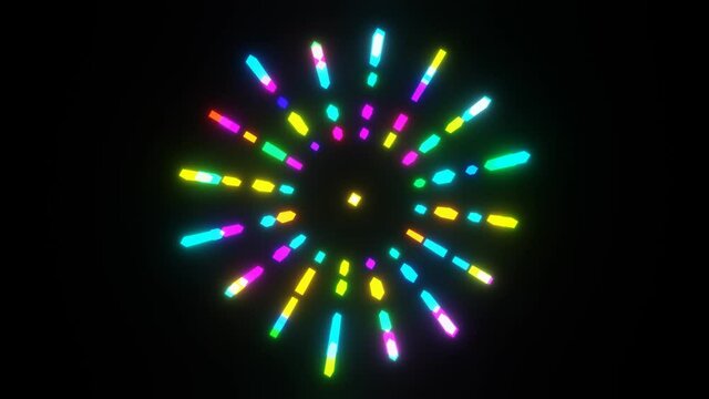 VL Loop Pulsating multicolored rays.