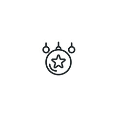 christmas ball decoration line icon, outline vector sign, pixel perfect icon
