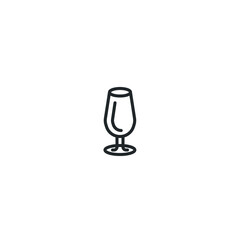 wineglass line icon, outline vector sign, pixel perfect icon