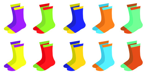 sock socks stockings vector Funny socks collection in simple doodle style Premium Vector

